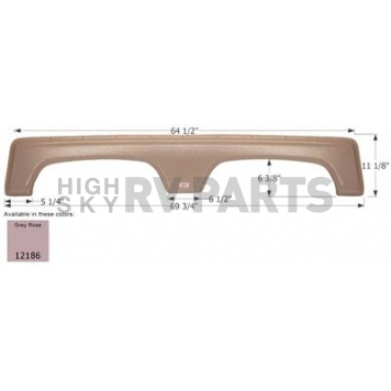 Icon Fender Skirt For Keystone  Springdale 69-3/4 Inch 11-1/8 Inch Gray Rose 12186
