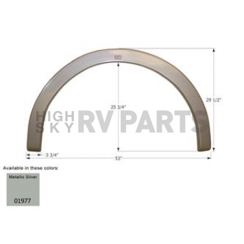 Icon Fender Skirt For Gulfstream  Friendship 53 Inch 29-1/2 Inch Silver 01977