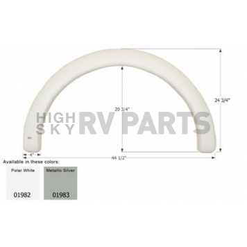 Icon Fender Skirt For Coachmen Motorhomes Including Concord B+ 44-1/2 Inch 24-3/4 Inch Polar White 01982