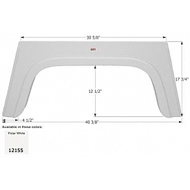 Icon Fender Skirt For Glendale  Royal Class C 40-3/8 Inch 17-3/4 Inch  White 12155