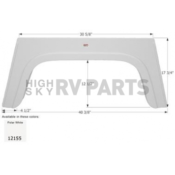Icon Fender Skirt For Glendale  Royal Class C 40-3/8 Inch 17-3/4 Inch  White 12155