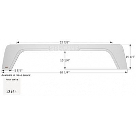 Icon Fender Skirt For Layton  Skyline 69-1/4 Inch 14-1/4 Inch  White 12154