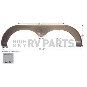 Icon Fender Skirt For Forest River  Grand Surveyor 66-1/2 Inch 19 Inch Metallic Gray 12143