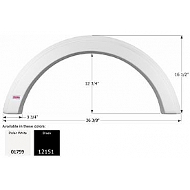 Icon Fender Skirt For Wolverine And Prolite s 36-3/8 Inch 16-1/2 Inch Black 12151