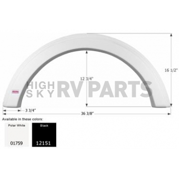 Icon Fender Skirt For Wolverine And Prolite s 36-3/8 Inch 16-1/2 Inch Black 12151