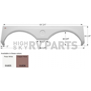 Icon Fender Skirt For Gulfstream  Yellowstone 66-1/4 Inch 16-1/8 Inch Copper Rose 01836