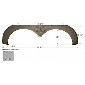 Icon Fender Skirt For Forest River  Grand Surveyor 66-3/4 Inch 18-1/2 Inch Metallic Gray 12150