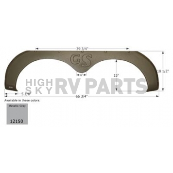 Icon Fender Skirt For Forest River  Grand Surveyor 66-3/4 Inch 18-1/2 Inch Metallic Gray 12150