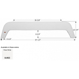 Icon Fender Skirt For Forest River  Rockwood/ Rockwood Roo 57-1/4 Inch 12-3/4 Inch  White 01903