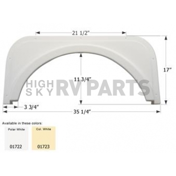 Icon Fender Skirt For Travelmate s 35-1/4 Inch 17 Inch  White 01722