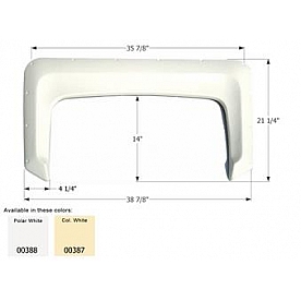 Icon Fender Skirt Universal Replacement To Fit By Dimension 38-7/8 Inch 21-1/4 Inch Colonial White 00387