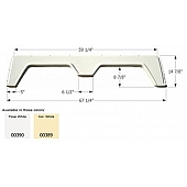 Icon Fender Skirt Universal Replacement To Fit By Dimension 67-1/4 Inch 14-7/8 Inch Colonial White 00389