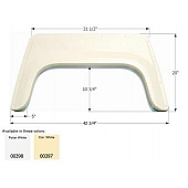 Icon Fender Skirt Universal Replacement To Fit By Dimension 42-3/4 Inch 20 Inch  White 00398