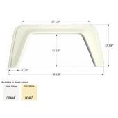 Icon Fender Skirt Universal Replacement To Fit By Dimension 38-1/8 Inch 17-7/8 Inch Colonial White 00403