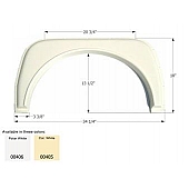 Icon Fender Skirt Universal Replacement To Fit By Dimension 34-1/4 Inch 18 Inch Colonial White 00405