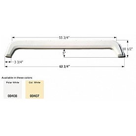 Icon Fender Skirt Universal Replacement To Fit By Dimension 63-3/4 Inch 10-1/2 Inch Colonial White 00407