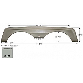 Icon Fender Skirt For Holiday Rambler  Next Level 74-1/2 Inch 15-1/2 Inch Metallic Silver 12162