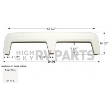 Icon Fender Skirt For Travelaire  Rustler And Westwind 69-5/8 Inch 16-1/8 Inch  White 01619
