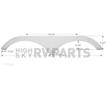 Icon Fender Skirt For Thor  Crossroads Silverado 66-1/2 Inch 9-1/2 Inch  White 12317
