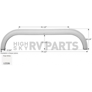 Icon Fender Skirt For Newmar  American Star 74-1/2 Inch 18-1/4 Inch  White 12326