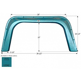 Icon Fender Skirt For Triple E  Regency 39-1/2 Inch 18-1/2 Inch Metallic Emerald 12342