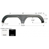 Icon Fender Skirt for Gulfstream Ameri-lite/ Conquest/ Emerald Bay/ Firefly/ G-Force 70-3/4 Inch 13-7/8 Inch Black 01616