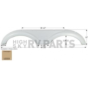 Icon Fender Skirt For Gulfstream  Conquest 64-1/2 Inch 12 Inch Champagne 12333