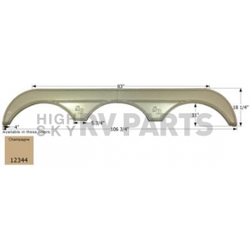 Icon Fender Skirt Sunnybrook s Mobile Scout Titan 106-3/4 Inch 18-1/4 Inch - Champagne - 12344