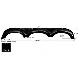 Icon Fender Skirt For Forest River  Wildwood Toy Haulers 108-3/8 Inch 16-3/4 Inch Black 12815