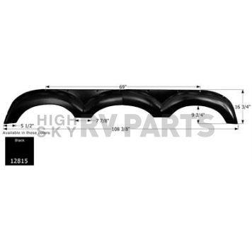 Icon Fender Skirt For Forest River  Wildwood Toy Haulers 108-3/8 Inch 16-3/4 Inch Black 12815