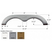 Icon Fender Skirt For R-Vision  Trail-lite 68-3/8 Inch 16-1/4 Inch  White 01651