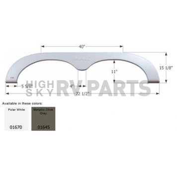 Icon Fender Skirt For R-Vision  Max-lite 72-1/2 Inch 15-1/8 Inch  White 01670