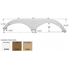 Icon Fender Skirt Forest River/ Cardinal 67-5/8 Inch 14-3/4 Inch  White 01840