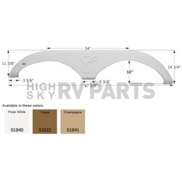 Icon Fender Skirt Forest River/ Cardinal 67-5/8 Inch 14-3/4 Inch  White 01840