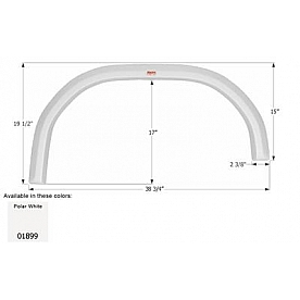 Icon Fender Skirt For Damon  Challenger 38-3/4 Inch 15 Inch  White 01899