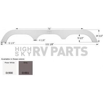 Icon Fender Skirt For Fleetwood  Gearbox 111-1/8 Inch 14-1/2 Inch  White 01900