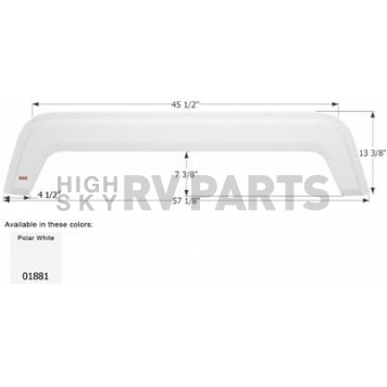 Icon Fender Skirt For Fleetwood  Prowler 57-1/8 Inch 13-3/8 Inch  White 01881