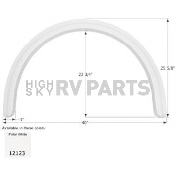 Icon Fender Skirt For Four Winds  Hurricane 40 Inch 25-5/8 Inch  White 12123