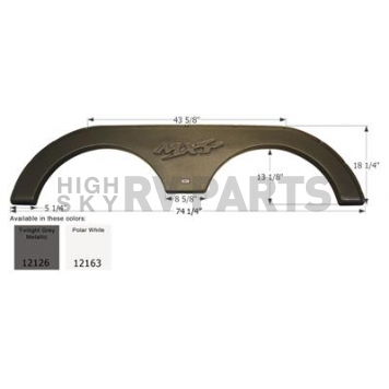 Icon Fender Skirt For KZ  MXT 74-1/4 Inch 18-1/4 Inch Twilight Gray Metallic 12126