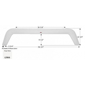 Icon Fender Skirt For Forest River  Rockwood Roo 56-3/4 Inch 12-3/4 Inch  White 12129
