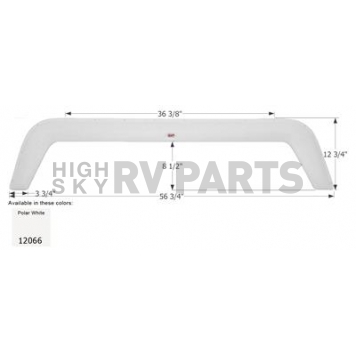 Icon Fender Skirt For Forest River  Rockwood Roo 56-3/4 Inch 12-3/4 Inch  White 12129