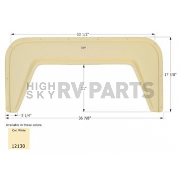 Icon Fender Skirt For Vanguard  Security 36-7/8 Inch 17-5/8 Inch Colonial White 12130