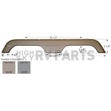 Icon Fender Skirt For R-Vision s 65-1/4 Inch 9-1/8 Inch Cloud Silver 12132