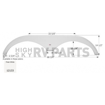 Icon Fender Skirt For Kaddy Kruiser  Summer Suite 68-3/4 Inch 14-1/2 Inch  White 12133