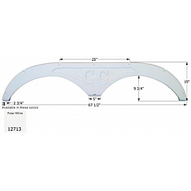 Icon Fender Skirt For Forest River  Cedar Creek 67-1/2 Inch 15 Inch  White 12713
