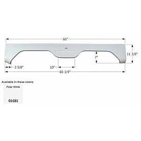 Icon Fender Skirt For Gulfstream  Seahawk/ Yellowstone 66-1/4 Inch 11-3/8 Inch  White 01681