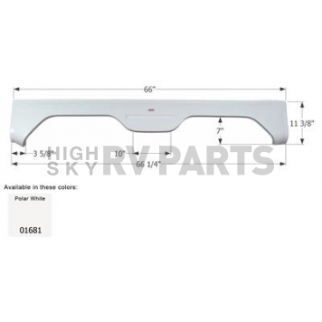 Icon Fender Skirt For Gulfstream  Seahawk/ Yellowstone 66-1/4 Inch 11-3/8 Inch  White 01681