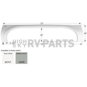 Icon Fender Skirt For Newmar  Cypress 79 Inch  Metallic Silver 12078