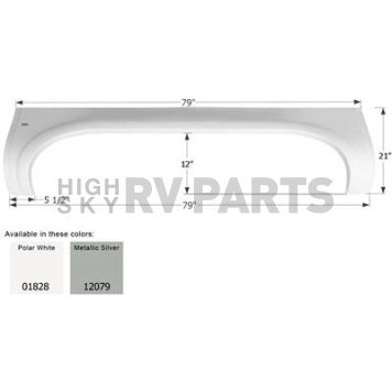 Icon Fender Skirt Newmar/ Cypress 79 Inch 21 Inch Metallic Silver 12079