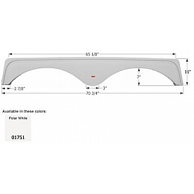 Icon Fender Skirt For Keystone  Bobcat 70-3/4 Inch 11 Inch  White 01751